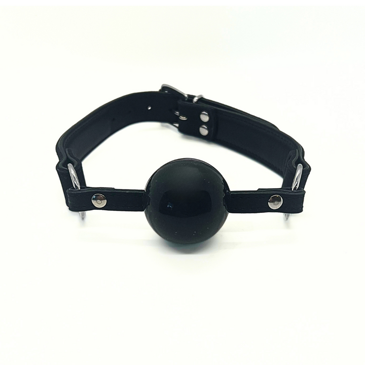 Black Leather Ball Gag 1