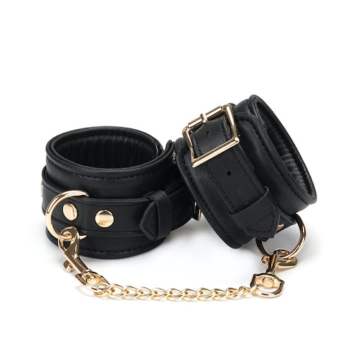 Black Onyx Leather Handcuffs