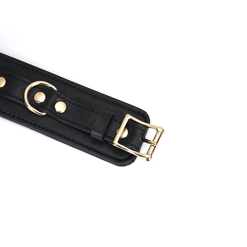 Black Onyx Leather Anklecuffs