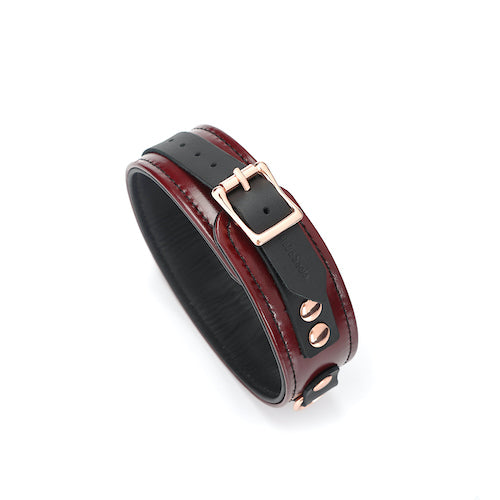 Red Wine Leather Collar and Leash