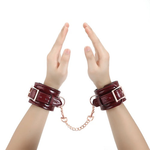 Red Wine Leather Handcuffs