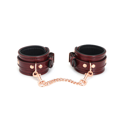 Red Wine Leather Anklecuffs